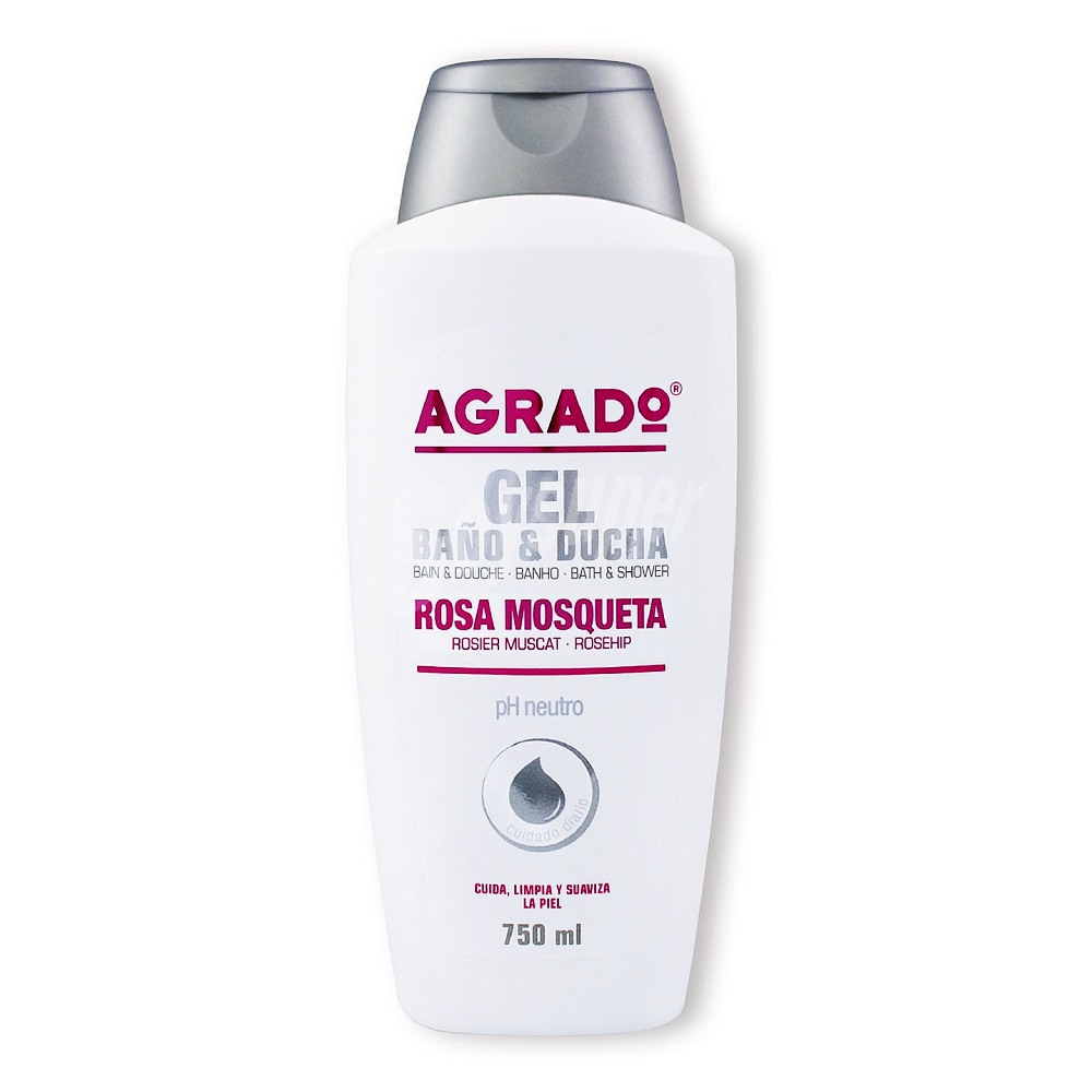 Agrado gel baño y ducha rosa mosqueta750