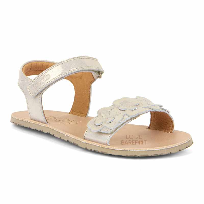 Sandalias Barefoot Flexy Flowers Gold Shine
